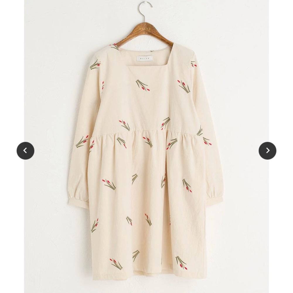 Olive clothing tulip embroidered dress
